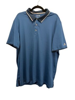 Adidas ClimaCool Performance Polo Shirt Mens XL Blue Short Sleeve